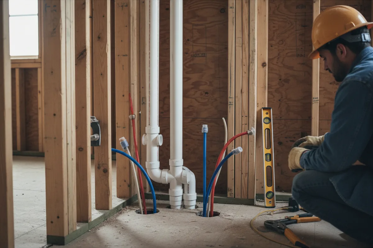Drain and supply rough-in during Garbage Disposal Repair in Brice