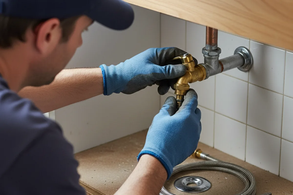 Shutoff valve and fitting work during Emergency Plumbing in Brice